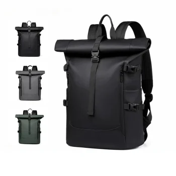 New Shoulder Bag Men's Senior Sense of Business Computer Outdoor Leisure Rolled Edge Travel Backpack Fashion Commuting