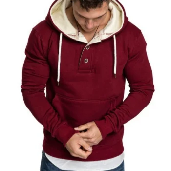 Sweatshirts Men Hoodies Stand Collar Embroidery Sweatshirt Tops Casual Regular Loose Solid Splice Pockets Autumn Winter