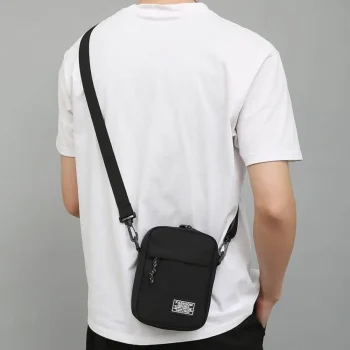 Solid Color Men's Crossbody Bag Lightweight Small Bag Business Shoulder Bag Multi-pockets Large Capacity Small Square Bag