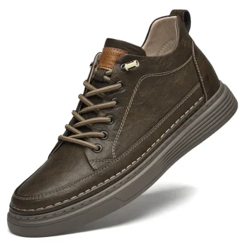 Genuine Leather Heightening Shoes Elevator Shoe Height Increase Footwear Men Height Increase Insole 6cm Men Sneakers Skate Shoes