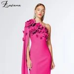 Zavana Fashionable Mermaid Prom Dress for Woman One Shoulder 3D Flowers Ceremony Saudi Arabric Vestido de formatura Customized