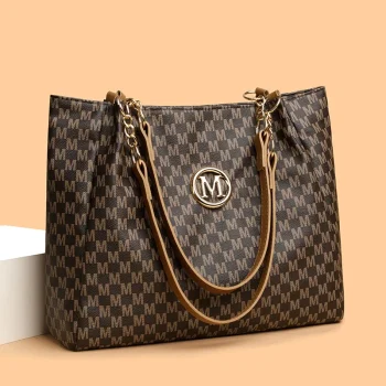 Bags women's commuter tote bags step into the new trendy fashion shoulder bag large capacity simple retro print women's bag