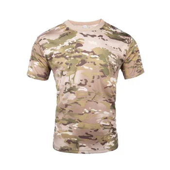 Men Camouflage Hunting Shirts Tactical Fishing Shirt Military Tshirts Camo Hiking Camping Quick Dry Clothes