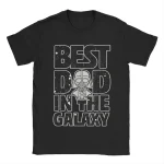 Best Dad in the Galaxy Darth Vader Men's T Shirts Funny Tee Shirt Short Sleeve Round Collar T-Shirts Pure Cotton Adult Tops