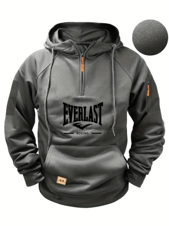 New high-quality men's hoodie with zippers and multiple pockets in 2025. Fashionable and casual men's polar cap sweatshirt