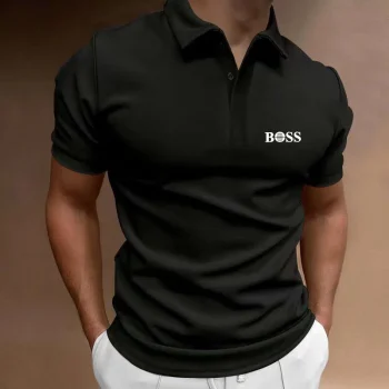 2024Business Fashion Men's Luxury Business Polo Shirt High Quality Printed Summer Outdoor Fitness Running Quick Dry T-Shirt Golf