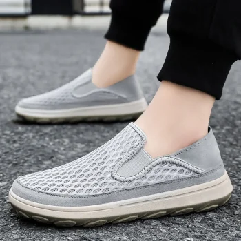 Men's shoes spring new shoes large size mesh surface a slip-on soft sole leisure sports flying fabric breathable outdoor