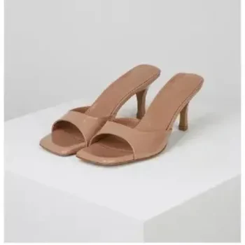 New Summer New Slippers Women Trend Sexy Large Size Square Toe Thin Heels Shoes Ladies Casual Slippers Heel zapatos 35-42