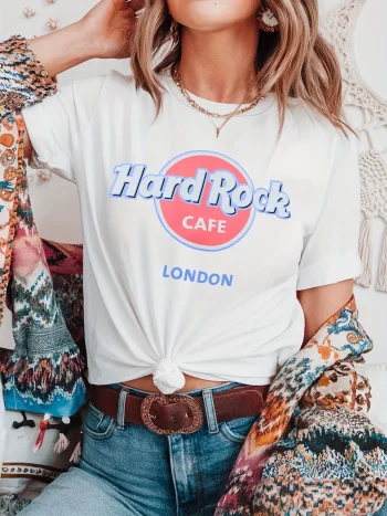 With Lettering Perfect Spring & Summer London Fashion Women'S Graphic T-Shirt - Beige Casual Sleeve Crew Streetwear Tops Tees