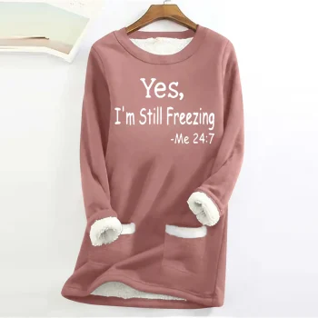 Womens Sweatshirt Autumn Winter Plush Warm Hoodie Round Neck Long Sleeve Tunic Tops Hoodies Soild Casual Pullovers Sudaderas