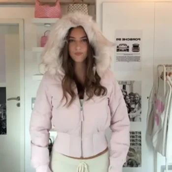 Chic Fur Collar Hooded Women's Cotton Jacket Solid Zipper Slim Waist Pocket Warm Thick Coat 2025 Winter Autumn Female Outerwear