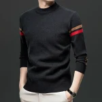 New Autumn and Winter Men's Casual and Fashionable Long Sleeved Round Neck Knitted Sweater Warm and Versatile Top